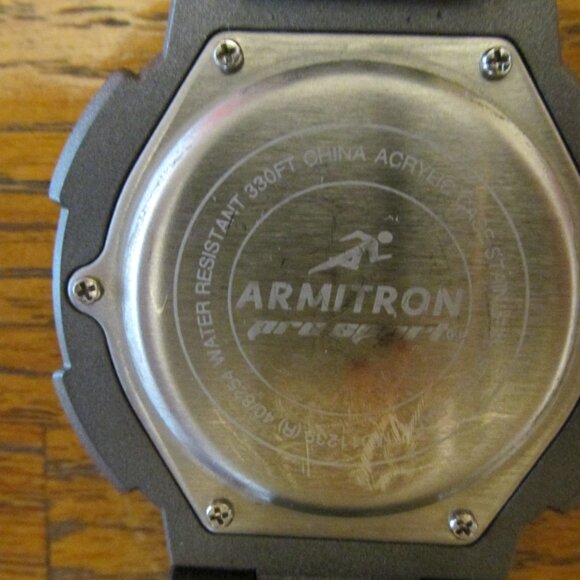 A3-EUC Armitron Multi-Function Black Sport Watch w/ box, book, NEW Battery - Picture 5 of 7